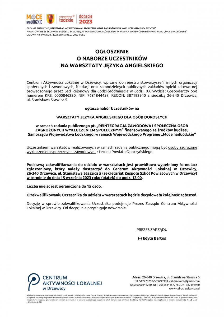ogłoszenie